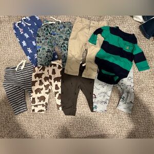 Gap boys 8 piece large bundle lot of pants and onesie 3-6 months